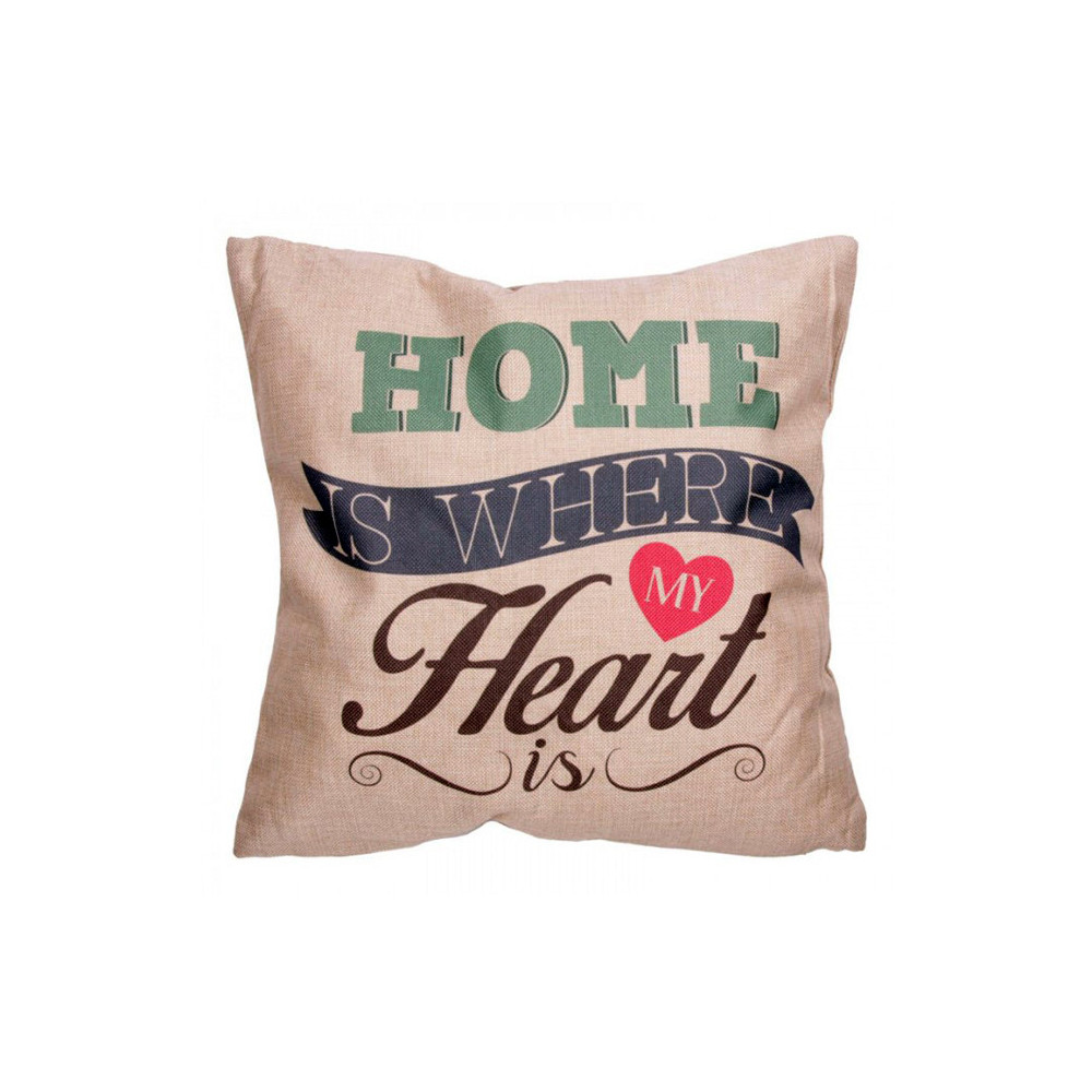 Coussin déco de la maison HOME IS WHERE MY HEART IS