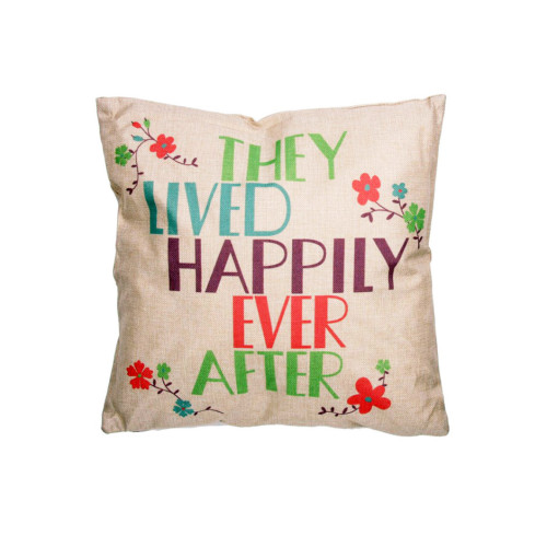 Coussin pour déco de salon - They lived Happily Ever After (43 x 43 cm)