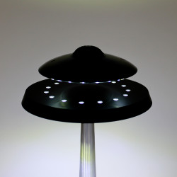 Enceinte en lévitation UFOSOUND Noire + lampe ALTHURIA Noire Pied Alu