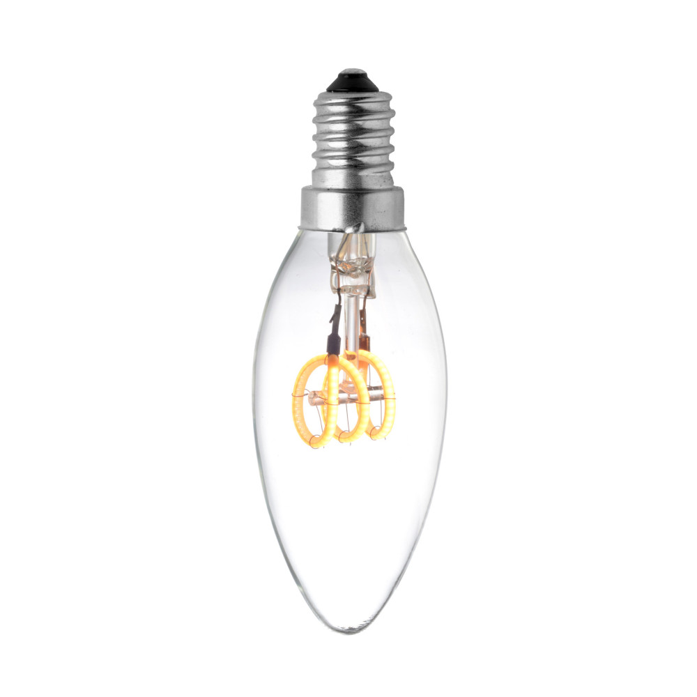 Lampe Ampoule Led Filament Spirale 3W Soft Verre Clair C35 E14 - Ping Déco