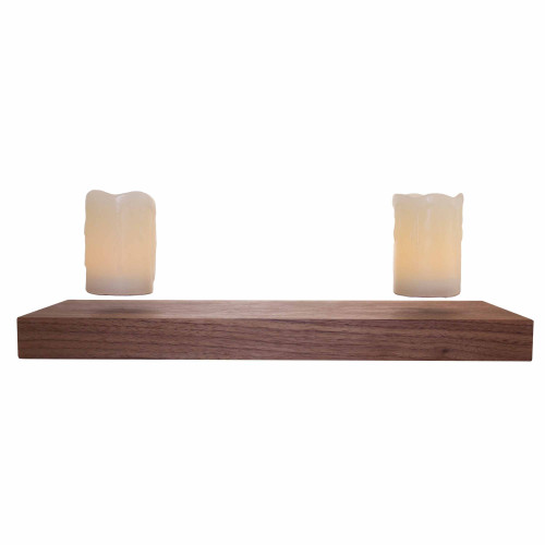 Base bois + 2 bougies LED en lévitation (statuette non incluse)