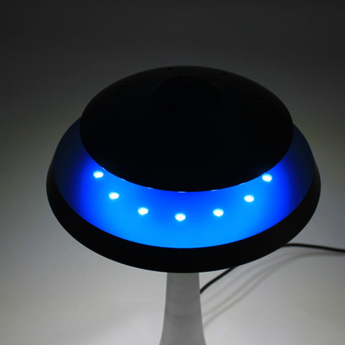Enceinte en lévitation UFOSOUND noire sur pied noir