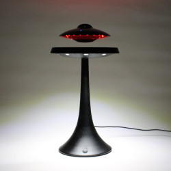 Enceinte en lévitation UFOSOUND noire sur pied noir