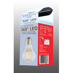 Ampoule A60 E27 filaments droits boite