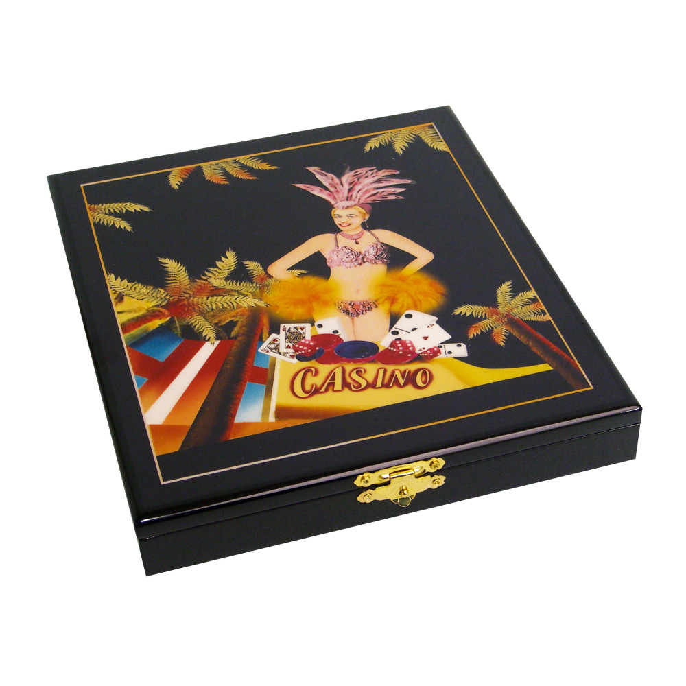 Coffret à Cartes Gainé Cuir – Intérieur Bois Noble – Fabrication Française – Occasion 17+