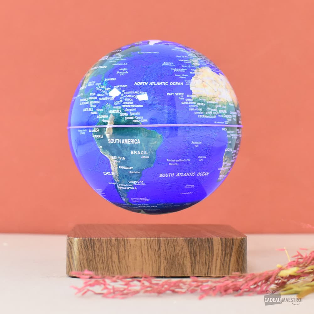 GEOLITE - Globe terrestre en lévitation sur base bois Woodlight
