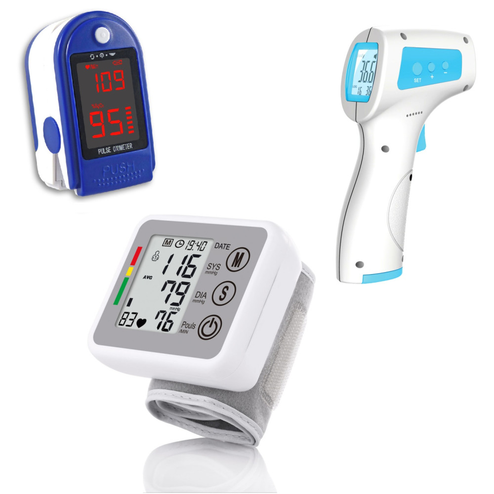 Kit tensiomètre, oxymètre et thermomètre professionnels