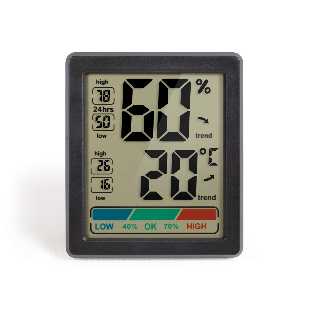 Mini thermomètre et hygromètre à affichage numérique LCD rond, 2