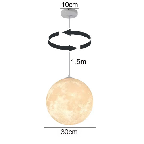 Plafonnier Lune 3D...