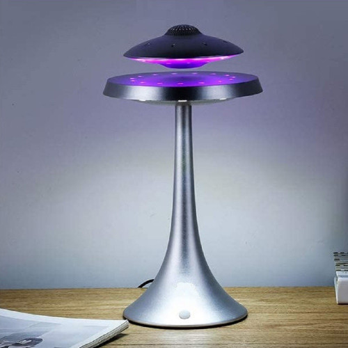 Enceinte en lévitation UFOSOUND Gris sur pied Gris - Leds multicolores
