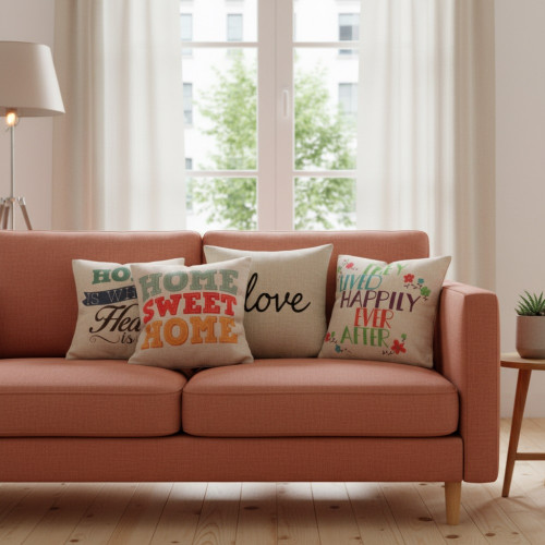 Coussin pour déco de salon - They lived Happily Ever After (43 x 43 cm)